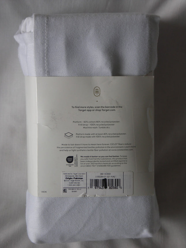 Threshold Queen Deep White Box Spring Cover 60x80x12in OEKO-TEX