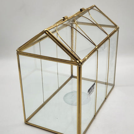 Hearth & Hand Gold Brass Decorative Glass Medium Greenhouse Scalloped Accents