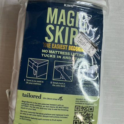 Magic Skirt Tailored 15-Inch Drop Bedskirt King White