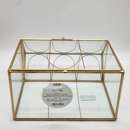 Hearth & Hand Gold Brass Decorative Glass Medium Greenhouse Scalloped Accents
