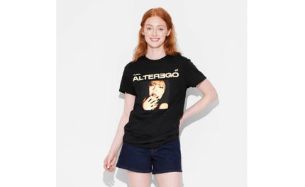 Women's Lisa Alter Ego KPOP Oversized Graphic Short Sleeve T-Shirt (Small)