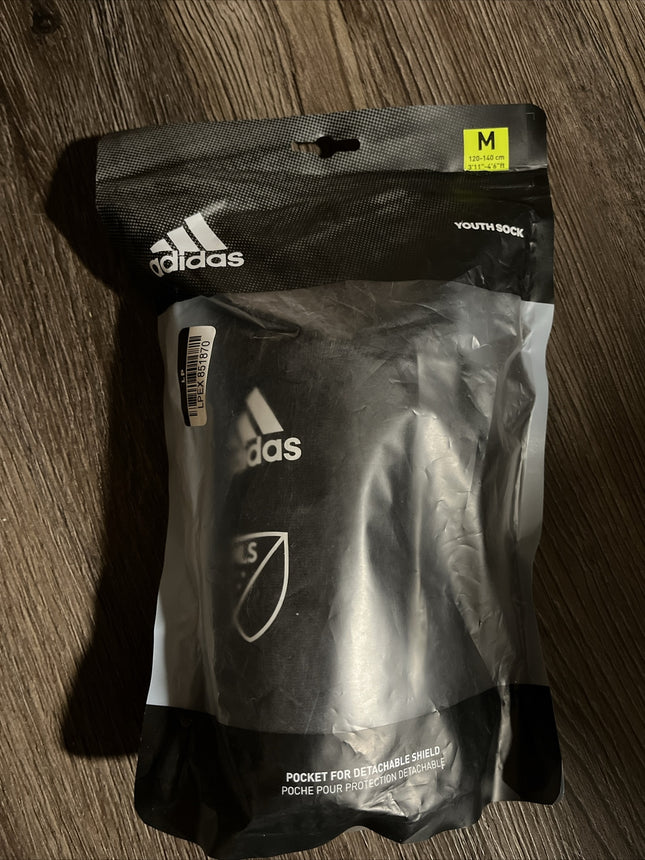 Adidas Youth MLS Soccer Sock Guard Medium Black FS6451