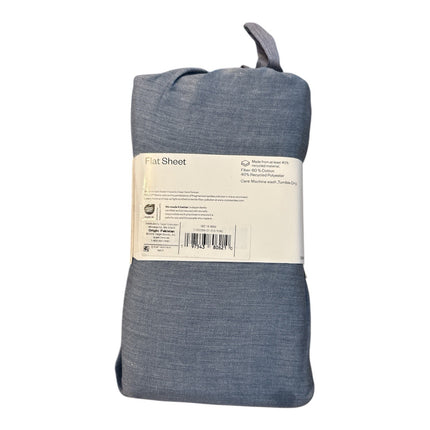 Room Essentials Queen Cotton Blend Sateen Flat Sheet Navy