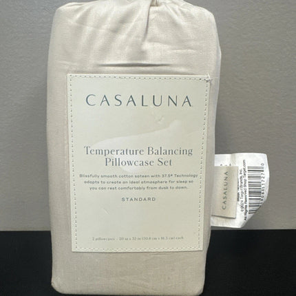 Casaluna Standard 300 TC Temperature Regulating Pillowcase Set Snowfall White