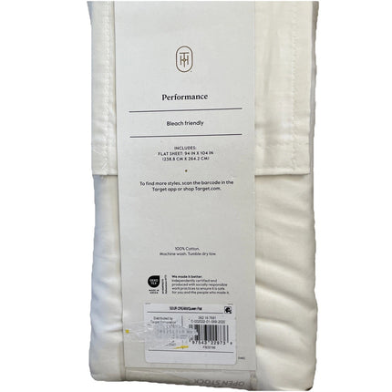 Threshold 400 Thread Count Performance Flat Sheet Queen Sour Cream