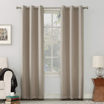 Sun Zero Easton Energy Saving Blackout Grommet Curtain Panel 40" x 120" Stone