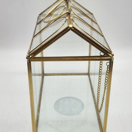 Hearth & Hand Gold Brass Decorative Glass Medium Greenhouse Scalloped Accents