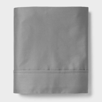 Threshold King Cotton Sateen Flat Sheet 400 Thread Count Gray