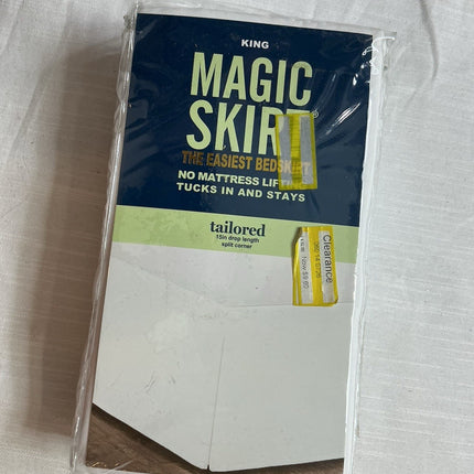 Magic Skirt Tailored 15-Inch Drop Bedskirt King White