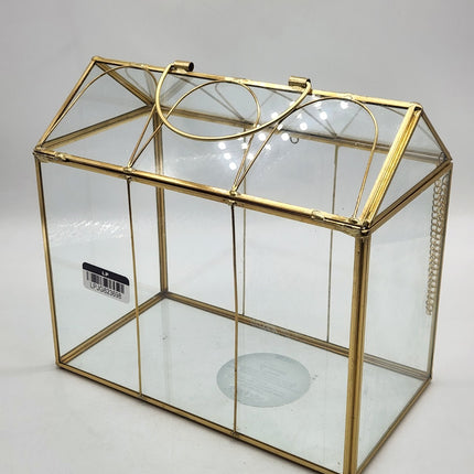Hearth & Hand Gold Brass Decorative Glass Medium Greenhouse Scalloped Accents