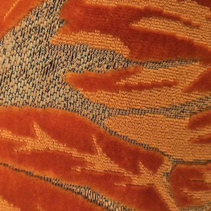 Alerfa 12x20in Orange Lumbar Pillow Maple Leaf Embroidery Cut Velvet