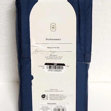 Threshold 400 Thread Count Performance Flat Sheet Full Metallic Blue
