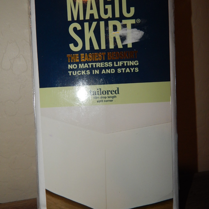 Magic Skirt Twin Size Tailored Bed Skirt 15in Drop White