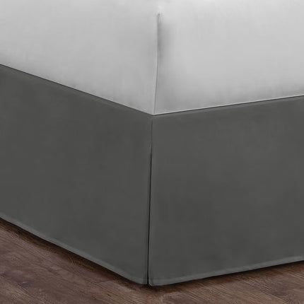 Magic Skirt Tailored Bedskirt Polyester Plain Weave 15" Drop Gray