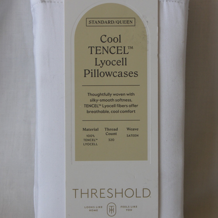 Threshold Cool Tencel Lyocell Pillowcases Standard/Queen White