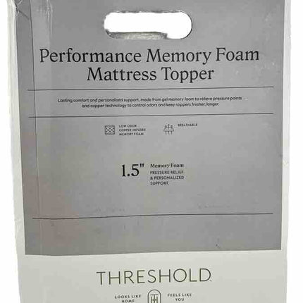 Threshold 100% Memory Foam Twin 1.5in Cool Touch Mattress Topper Cream