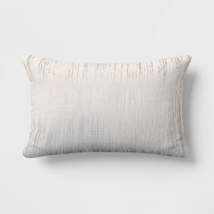 Threshold Metallic Stripe Throw Pillows 18In Cream Silver Set of 2