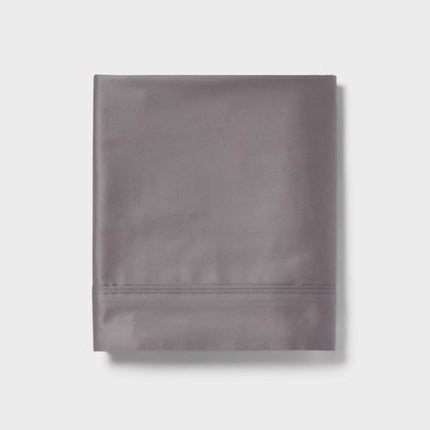 Threshold Performance 400TC Cotton Sateen Twin Flat Sheet Dark Gray