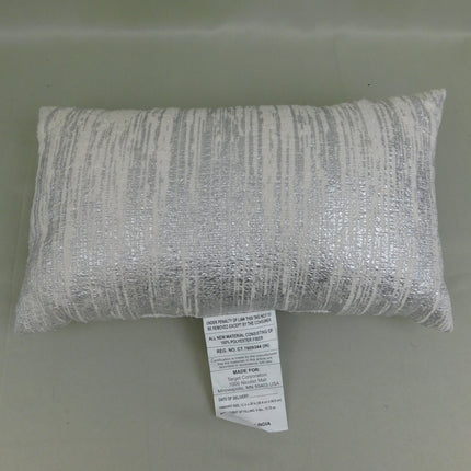 Threshold Metallic Stripe Throw Pillows 18In Cream Silver Set of 2