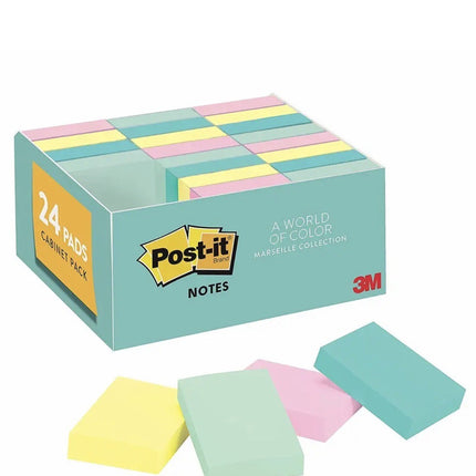 Post-it Marseille Colors Mini Sticky Notes 24 Pads 1.4x1.9in