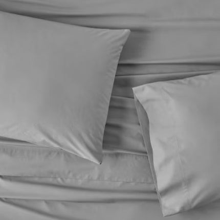 Casaluna Washed Supima Percale King Pillowcase Set 2-Pack Dark Gray