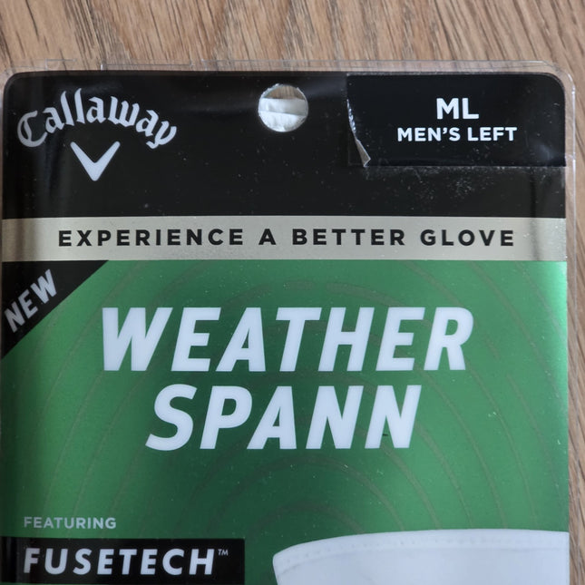 Callaway 2024 Weather Spann Men's Left Golf Glove M/L White