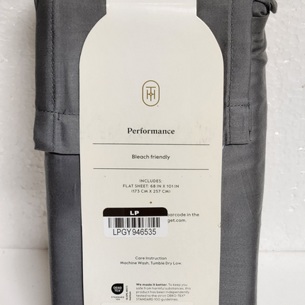 Threshold 400 TC Performance Flat Sheet Twin/Twin XL Radiant Grey