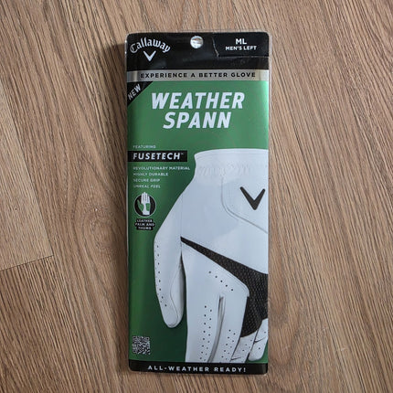 Callaway 2024 Weather Spann Men's Left Golf Glove M/L White