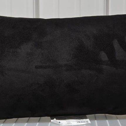 Threshold Black & Cream Colorblock Faux Suede Lumbar Pillow 12x24in