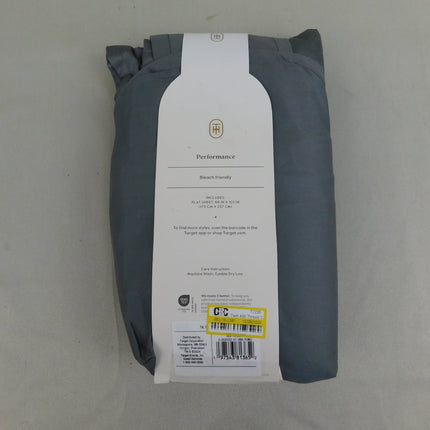 Threshold Performance 400TC Cotton Sateen Twin Flat Sheet Dark Gray