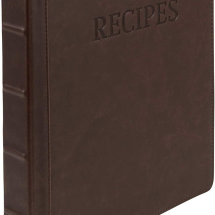 Samsill 1 Inch Faux Leather 3 Ring Recipe Binder Brown