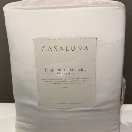 Casaluna 300 Count Temperature Balancing Solid Sheet Set Full White