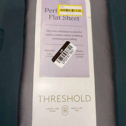 Threshold Full 400 Thread Count Performance Flat Sheet Dark Gray