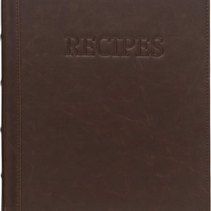 Samsill 1 Inch Faux Leather 3 Ring Recipe Binder Brown