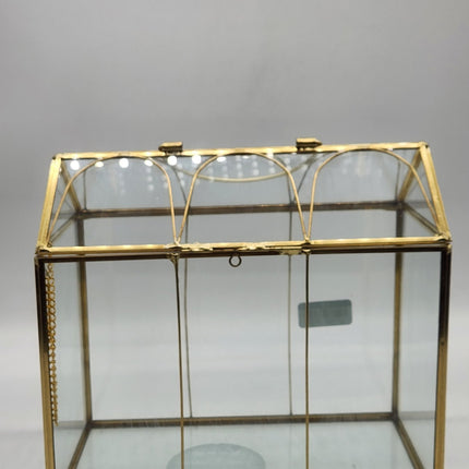 Hearth & Hand Gold Brass Decorative Glass Medium Greenhouse Scalloped Accents