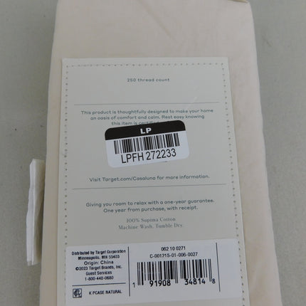 Casaluna Supima Cotton Percale King Pillowcase Set 2pk Natural
