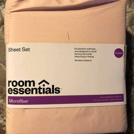 Room Essentials Microfiber Full Sheet Set Cream 4 Piece
