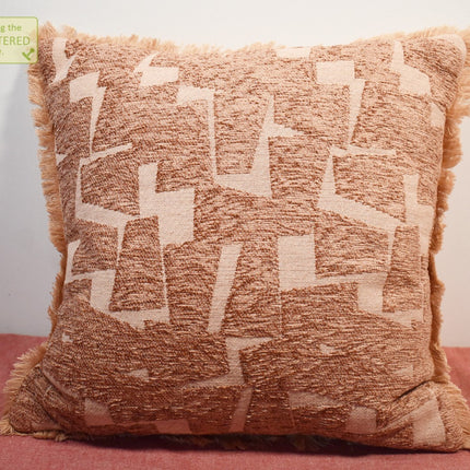 Threshold Geometric Patterned Cut Velvet Square Throw Pillow 18x18in