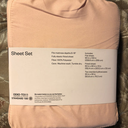 Room Essentials Microfiber Full Sheet Set Cream 4 Piece
