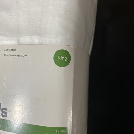 Room Essentials King Easy Care Cotton Blend Sateen Flat Sheet White