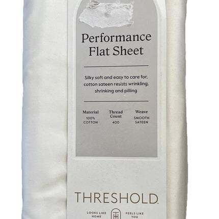 Threshold 400 Thread Count Performance Flat Sheet Queen Sour Cream