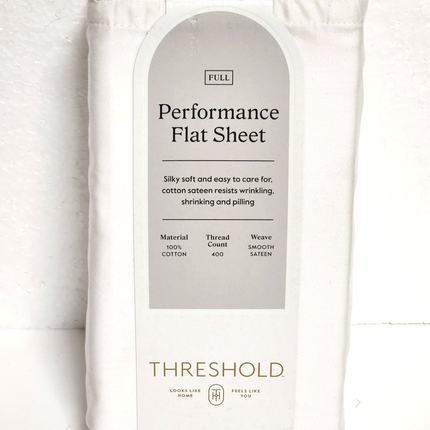 Threshold 400 TC Performance Full Size Flat Sheet Sour Cream
