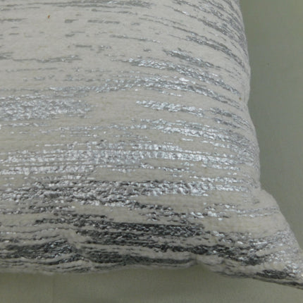 Threshold Metallic Stripe Throw Pillows 18In Cream Silver Set of 2