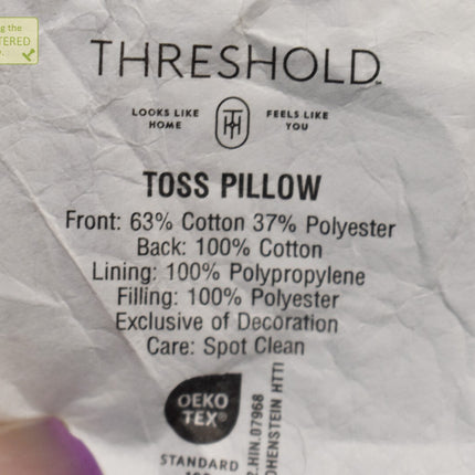 Threshold Geometric Patterned Cut Velvet Square Throw Pillow 18x18in