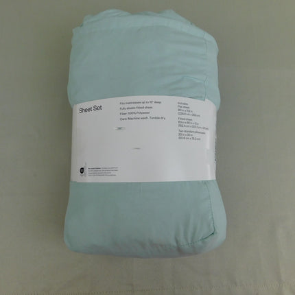 Room Essentials Solid Soft Brushed Microfiber Sheet Set Queen Mint