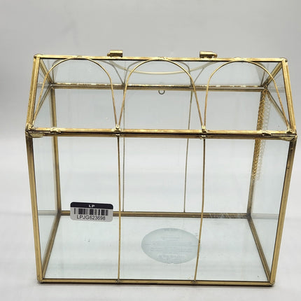 Hearth & Hand Gold Brass Decorative Glass Medium Greenhouse Scalloped Accents