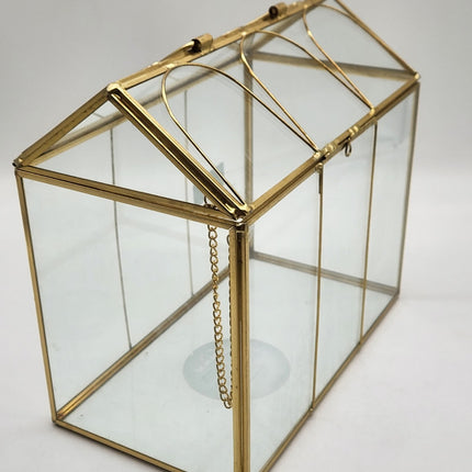 Hearth & Hand Gold Brass Decorative Glass Medium Greenhouse Scalloped Accents