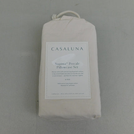 Casaluna Supima Cotton Percale King Pillowcase Set 2pk Natural