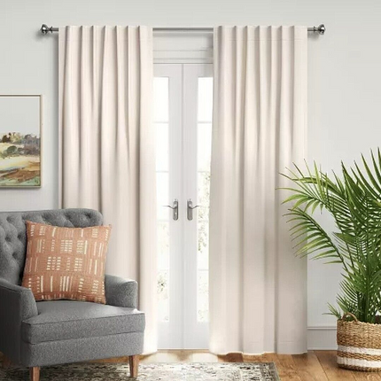 Threshold Blackout Velvet Window Curtain Panel 50x84in Cream