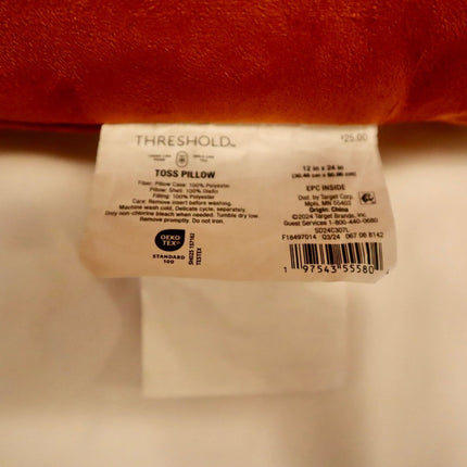 Threshold Oversized Colorblock Pieced Suede Lumbar Throw Pillow 12 X 24in